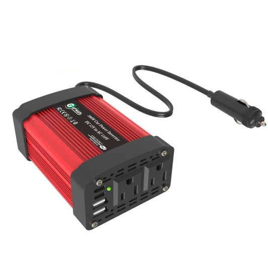 Gurxun Dual USB+Dual Type-C Charging Port Modified Square Wave Car Inverter, Spec: DC12V To AC110V Dual US Plug - Modified Square Wave by Gurxun | Online Shopping UK | buy2fix