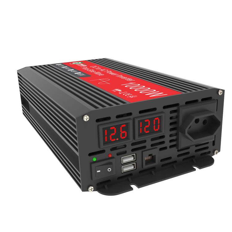 Gurxun 1500W Dual USB Fast Charger Dual Digital Display Pure Sine Wave Inverter, Spec: Brazil Plug 12V To 110V - Pure Sine Wave by Gurxun | Online Shopping UK | buy2fix