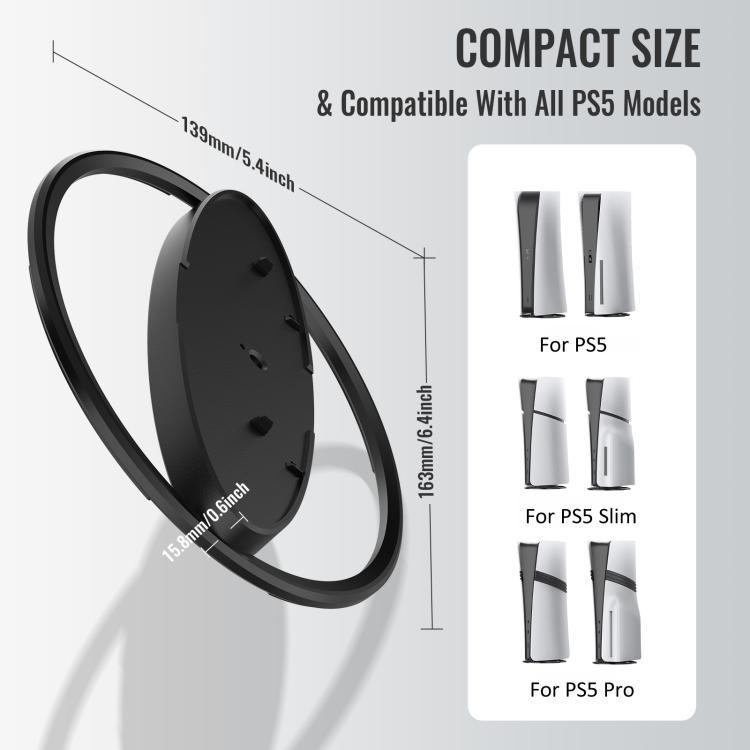 For PS5 / PS5 Slim / PS5 Pro Game Console Desktop Vertical Stand Non-Slip Base(Gray) - Holder by buy2fix | Online Shopping UK | buy2fix