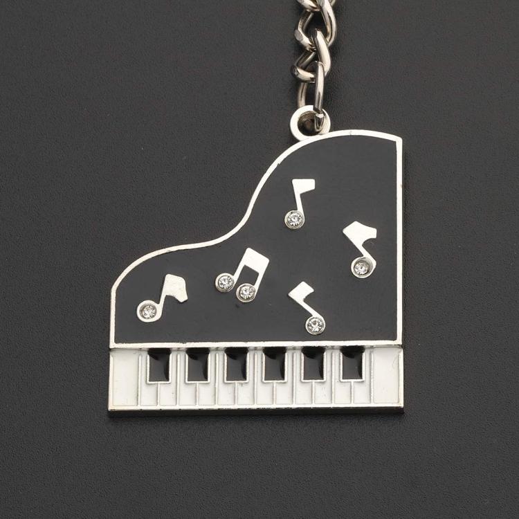 Diamond Dripping Glue Piano Metal Keychain Pendant - Key Rings by buy2fix | Online Shopping UK | buy2fix