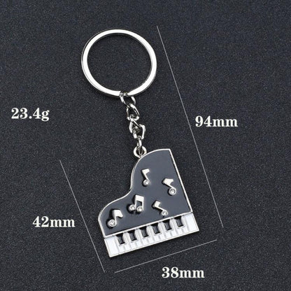 Diamond Dripping Glue Piano Metal Keychain Pendant - Key Rings by buy2fix | Online Shopping UK | buy2fix