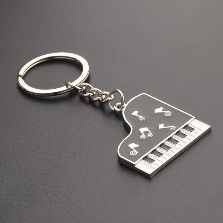 Diamond Dripping Glue Piano Metal Keychain Pendant - Key Rings by buy2fix | Online Shopping UK | buy2fix
