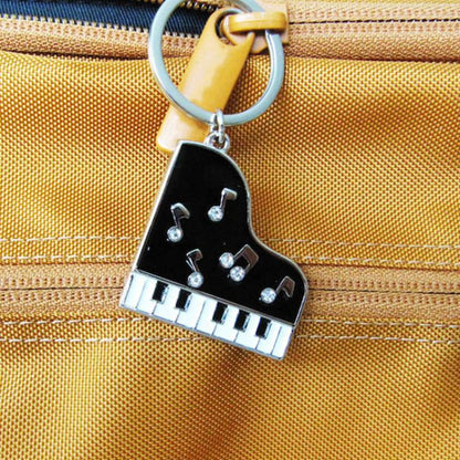 Diamond Dripping Glue Piano Metal Keychain Pendant - Key Rings by buy2fix | Online Shopping UK | buy2fix