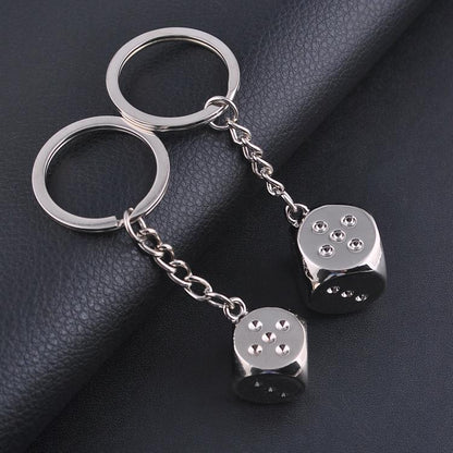Dice Metal Keychain Pendant(14mm) - Key Rings by buy2fix | Online Shopping UK | buy2fix