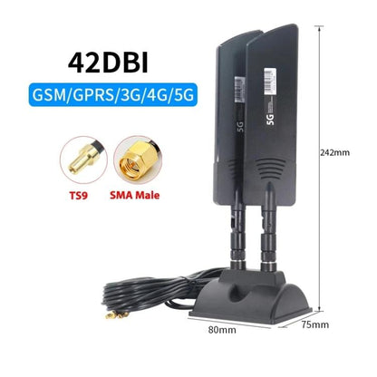 42dbi 5G Router External Antenna Outdoor Long Range WiFi Signal Coverage Booster, Spec: SMA Male White - SMA/RP-SMA Antenna by buy2fix | Online Shopping UK | buy2fix
