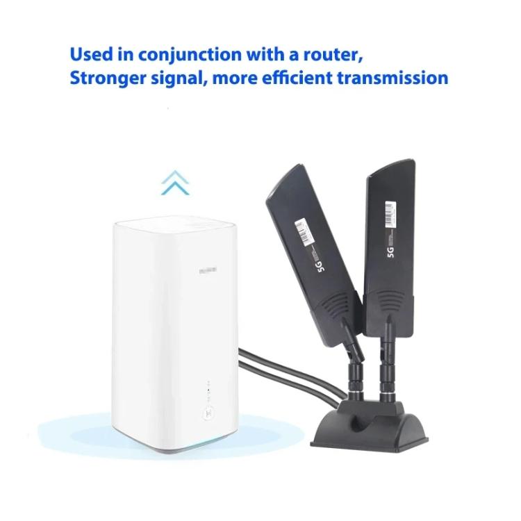 42dbi 5G Router External Antenna Outdoor Long Range WiFi Signal Coverage Booster, Spec: TS9 Black - SMA/RP-SMA Antenna by buy2fix | Online Shopping UK | buy2fix