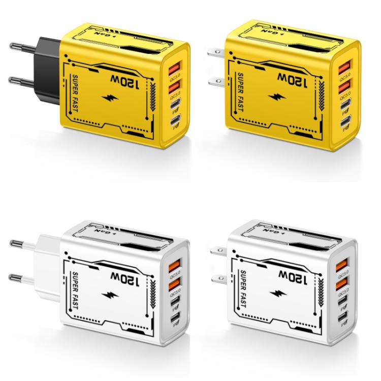 2A 2 USB+2 PD Type-C Multi-Port Mobile Phone Charger(US Plug White) - USB Charger by buy2fix | Online Shopping UK | buy2fix