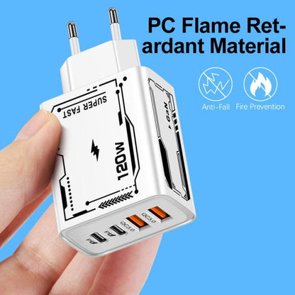 2A 2 USB+2 PD Type-C Multi-Port Mobile Phone Charger(US Plug White) - USB Charger by buy2fix | Online Shopping UK | buy2fix