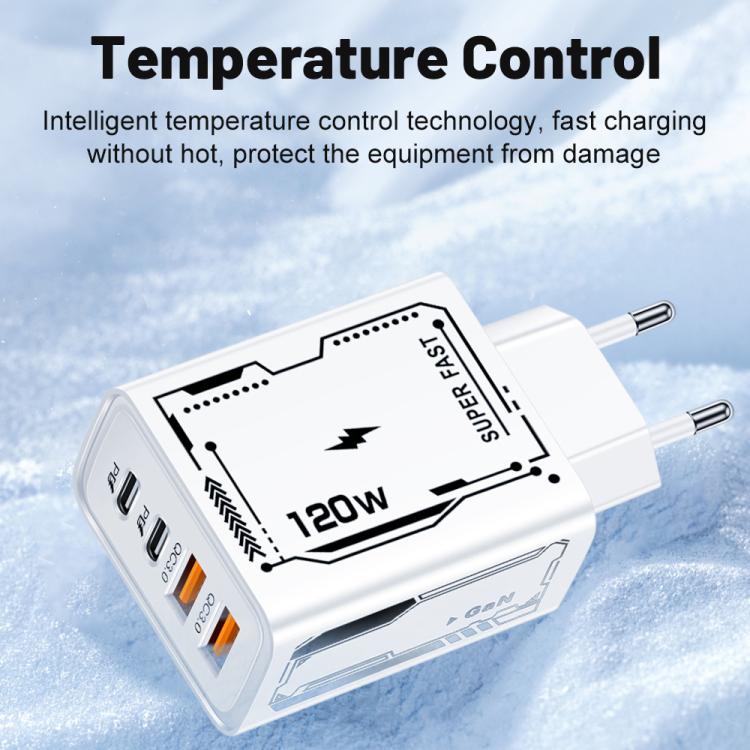 2A 2 USB+2 PD Type-C Multi-Port Mobile Phone Charger(US Plug White) - USB Charger by buy2fix | Online Shopping UK | buy2fix