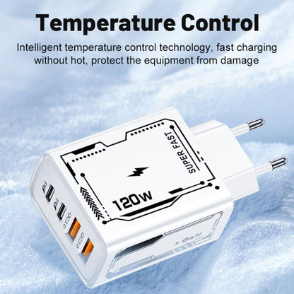 2A 2 USB+2 PD Type-C Multi-Port Mobile Phone Charger(US Plug White) - USB Charger by buy2fix | Online Shopping UK | buy2fix