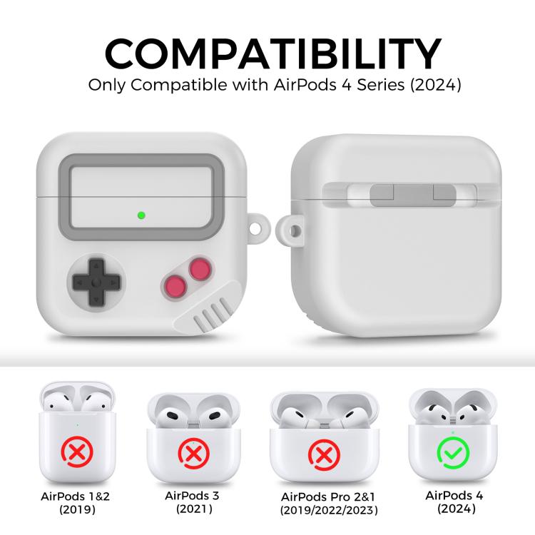 For AirPods 4 AhaStyle JY21 Silicone Earphone Protective Case Split Drip Cartoon Personalized Protective Case(Gray White) - For AirPods 4 by AhaStyle | Online Shopping UK | buy2fix