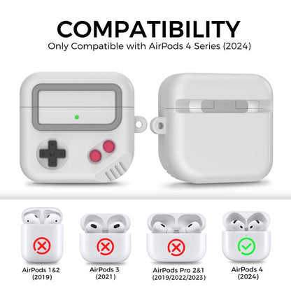 For AirPods 4 AhaStyle JY21 Silicone Earphone Protective Case Split Drip Cartoon Personalized Protective Case(Gray White) - For AirPods 4 by AhaStyle | Online Shopping UK | buy2fix