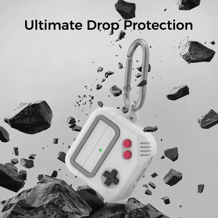 For AirPods 4 AhaStyle JY21 Silicone Earphone Protective Case Split Drip Cartoon Personalized Protective Case(Gray White) - For AirPods 4 by AhaStyle | Online Shopping UK | buy2fix