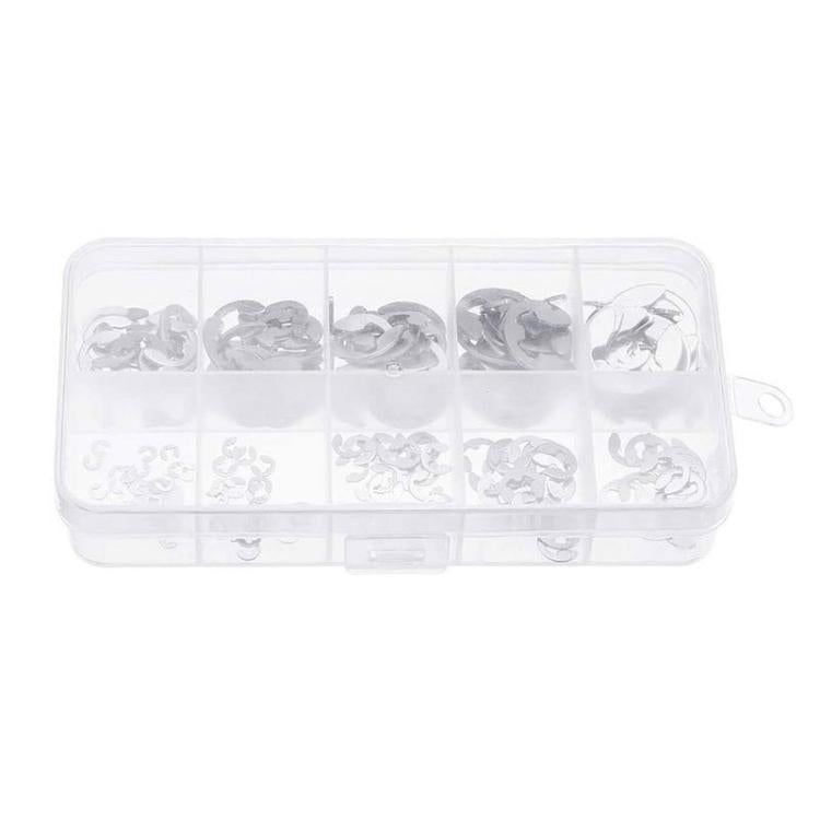 120pcs / Box M1.5-M10 304 Stainless Steel E-Type Open Retaining Ring Kit - Engine Fittings by buy2fix | Online Shopping UK | buy2fix