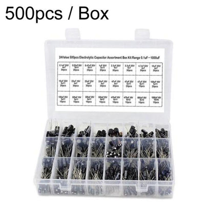 500pcs / Box 0.1uF-1000uF 24 Specifications Electrolytic Capacitor Kits - Others by buy2fix | Online Shopping UK | buy2fix
