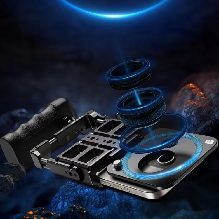 APEXEL VideoRig 2 Pro Smart Bluetooth Handle Mobile Photography Rabbit Cage Set(Black) - Handheld Gimbals by APEXEL | Online Shopping UK | buy2fix