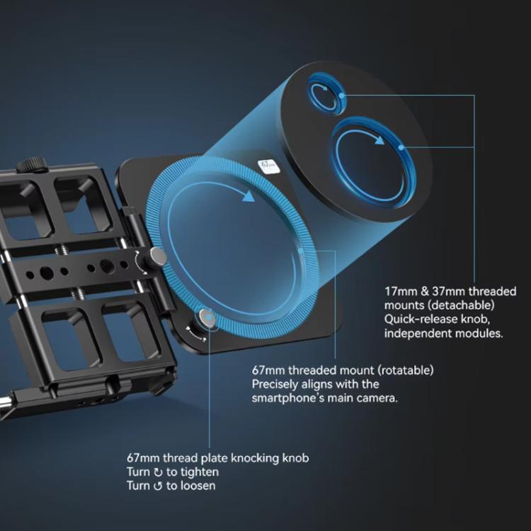 APEXEL VideoRig 2 Pro Smart Bluetooth Handle Mobile Photography Rabbit Cage Set(Black) - Handheld Gimbals by APEXEL | Online Shopping UK | buy2fix