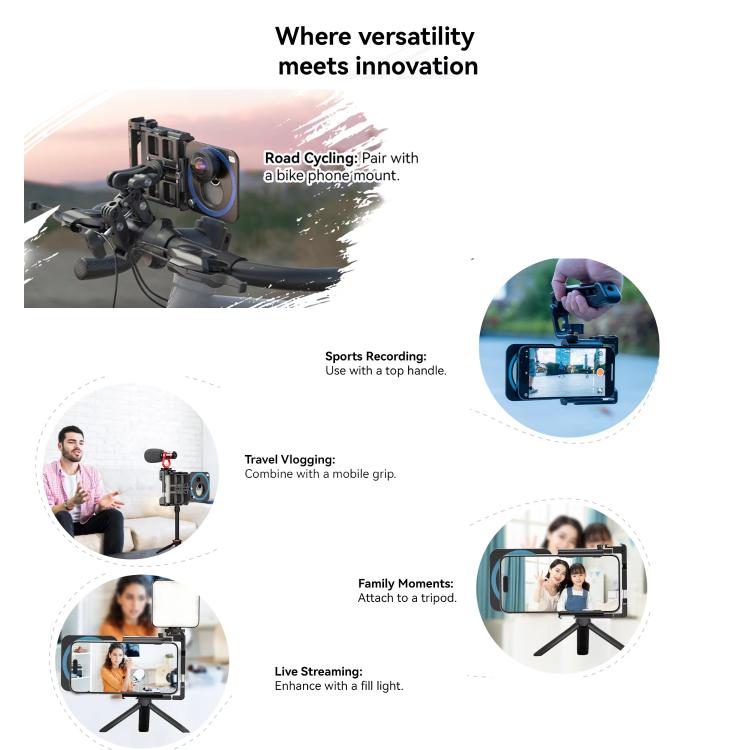 APEXEL VideoRig 2 Pro Smart Bluetooth Handle Mobile Photography Rabbit Cage Set(Black) - Handheld Gimbals by APEXEL | Online Shopping UK | buy2fix