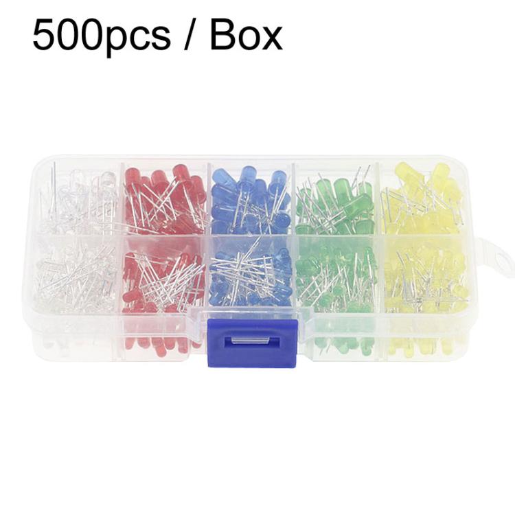 F3 500pcs / Box LED 5 Colors Light Emitting Diode Boxed Set - Resistor / Diodes by buy2fix | Online Shopping UK | buy2fix