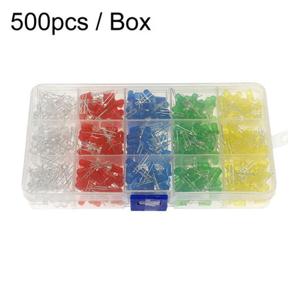 F5 500pcs / Box LED 5 Colors Light Emitting Diode Boxed Set - Resistor / Diodes by buy2fix | Online Shopping UK | buy2fix