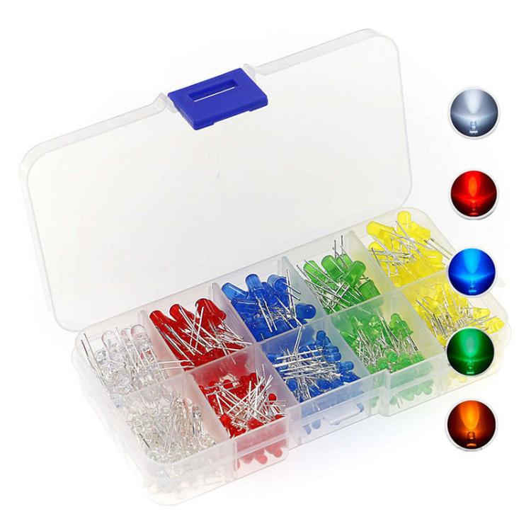 F3 500pcs / Box LED 5 Colors Light Emitting Diode Boxed Set - Resistor / Diodes by buy2fix | Online Shopping UK | buy2fix