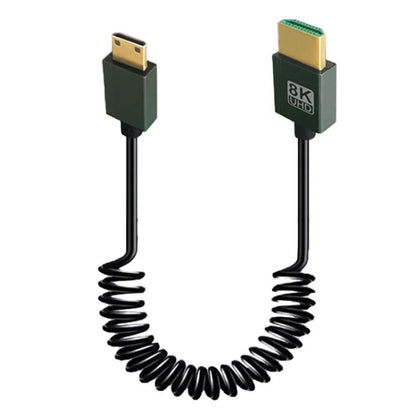 8K 60HZ HDMI 2.1 Spring Cable 0.5m Length, Spec: Mini HDMI Straight - Cable by buy2fix | Online Shopping UK | buy2fix