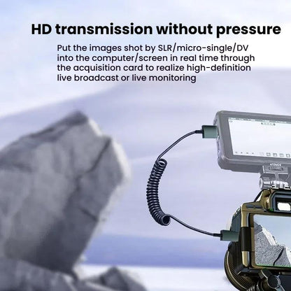 8K 60HZ HDMI 2.1 Spring Cable 0.5m Length, Spec: Mini HDMI Right Bend - Cable by buy2fix | Online Shopping UK | buy2fix