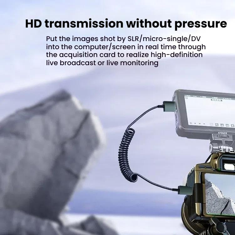 8K 60HZ HDMI 2.1 Spring Cable 0.5m Length, Spec: Positive Bend - Cable by buy2fix | Online Shopping UK | buy2fix