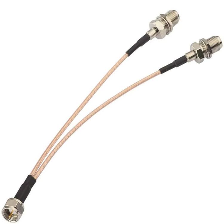 50cm F-Splitter Coaxial RF Cable F Male To Dual Female Splitter - Connectors by buy2fix | Online Shopping UK | buy2fix
