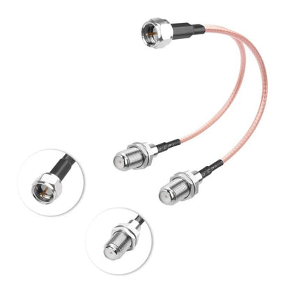 15cm F-Splitter Coaxial RF Cable F Male To Dual Female Splitter - Connectors by buy2fix | Online Shopping UK | buy2fix