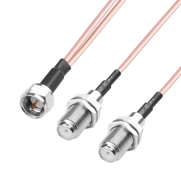 30cm F-Splitter Coaxial RF Cable F Male To Dual Female Splitter - Connectors by buy2fix | Online Shopping UK | buy2fix