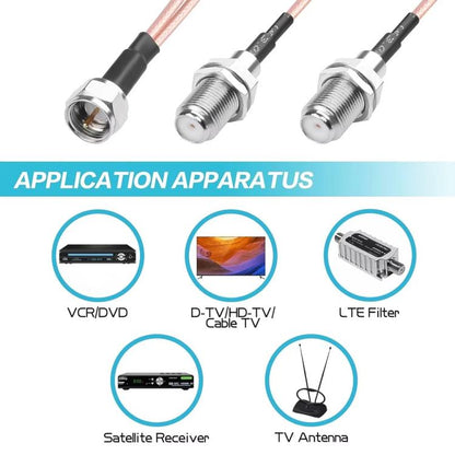 50cm F-Splitter Coaxial RF Cable F Male To Dual Female Splitter - Connectors by buy2fix | Online Shopping UK | buy2fix
