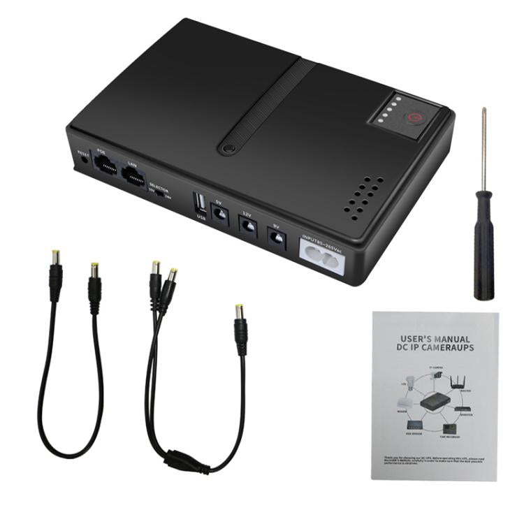 Uninterruptible Power Supply with DC Output 5V/9V/12V for Router, Modem, Security Camera, Mobile Phone US Plug - Battery Storage Box by buy2fix | Online Shopping UK | buy2fix