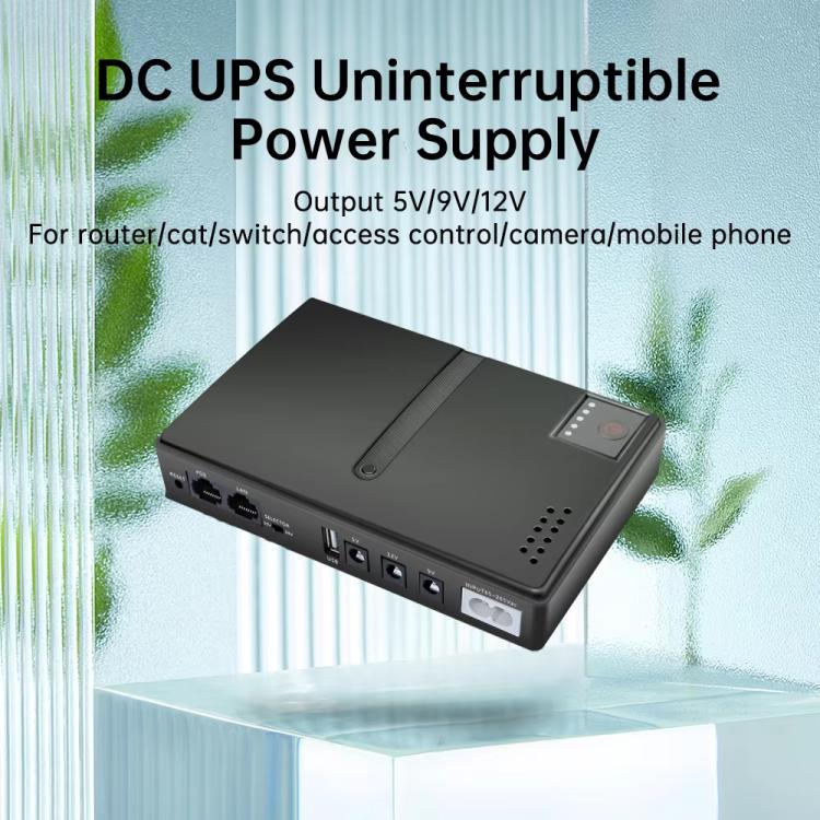 Uninterruptible Power Supply with DC Output 5V/9V/12V for Router, Modem, Security Camera, Mobile Phone EU Plug - Battery Storage Box by buy2fix | Online Shopping UK | buy2fix
