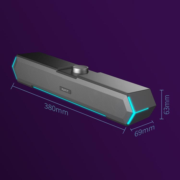 Havit M19 RGB Lighting Effect Desktop Computer Wired Speaker, Color: Black Bluetooth Version -  by Havit | Online Shopping UK | buy2fix