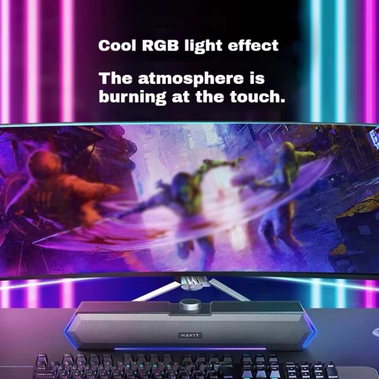 Havit M19 RGB Lighting Effect Desktop Computer Wired Speaker, Color: Bluetooth Microphone Version -  by Havit | Online Shopping UK | buy2fix