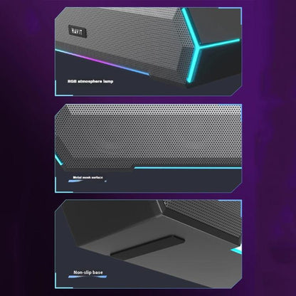 Havit M19 RGB Lighting Effect Desktop Computer Wired Speaker, Color: White Standard Version -  by Havit | Online Shopping UK | buy2fix