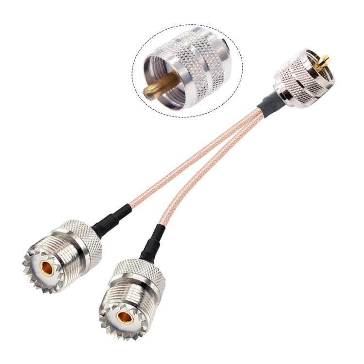 30cm UHF Male To 2 Female 1 In 2 Adapter Cable Y Type PL-259 To SO239 RG316 Coaxial Cable - Connectors by buy2fix | Online Shopping UK | buy2fix