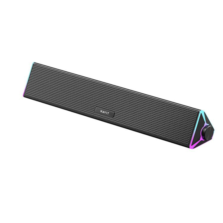 Havit M15 RGB Lighting Effect Dual Speaker Stereo Desktop Computer Wired Speaker(Black) -  by Havit | Online Shopping UK | buy2fix