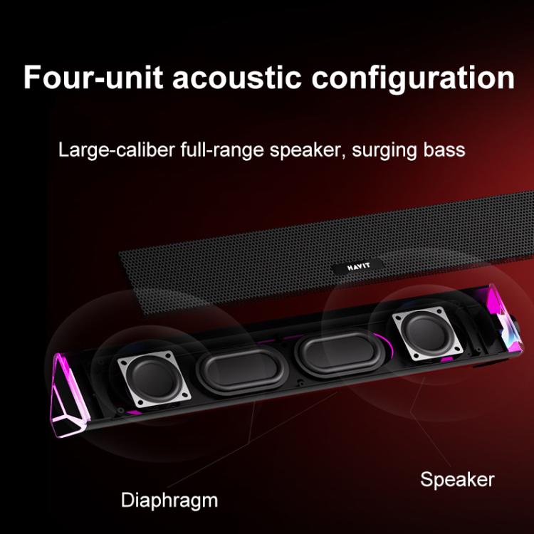 Havit M15 RGB Lighting Effect Dual Speaker Stereo Desktop Computer Wired Speaker(Black) -  by Havit | Online Shopping UK | buy2fix