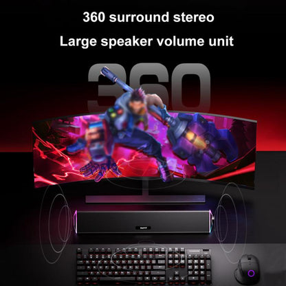 Havit M15 RGB Lighting Effect Dual Speaker Stereo Desktop Computer Wired Speaker(Black) -  by Havit | Online Shopping UK | buy2fix