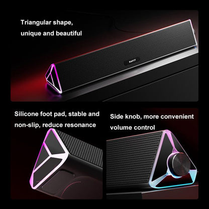 Havit M15 RGB Lighting Effect Dual Speaker Stereo Desktop Computer Wired Speaker(Black) -  by Havit | Online Shopping UK | buy2fix