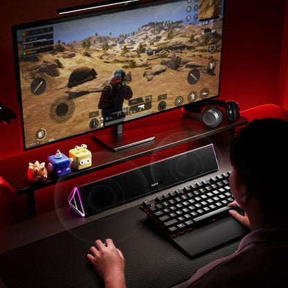 Havit M15 RGB Lighting Effect Dual Speaker Stereo Desktop Computer Wired Speaker(Black) -  by Havit | Online Shopping UK | buy2fix