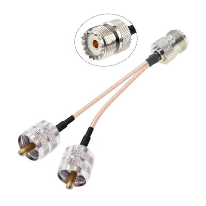 15cm UHF Female To 2 UHF Male 1 In 2 Cable SO239 To PL259Y Adapter Cable - Connectors by buy2fix | Online Shopping UK | buy2fix
