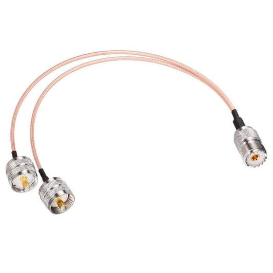 30cm UHF Female To 2 UHF Male 1 In 2 Cable SO239 To PL259Y Adapter Cable - Connectors by buy2fix | Online Shopping UK | buy2fix
