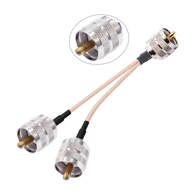 20cm UHF Male To Dual UHF Male Split 1 In 2 Cable SO239 To PL259Y RG316 Adapter Cable - Connectors by buy2fix | Online Shopping UK | buy2fix