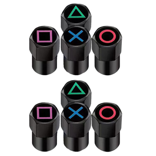 2 Sets Car Modification Aluminum Tire Valve Caps, Style: Graphic Model