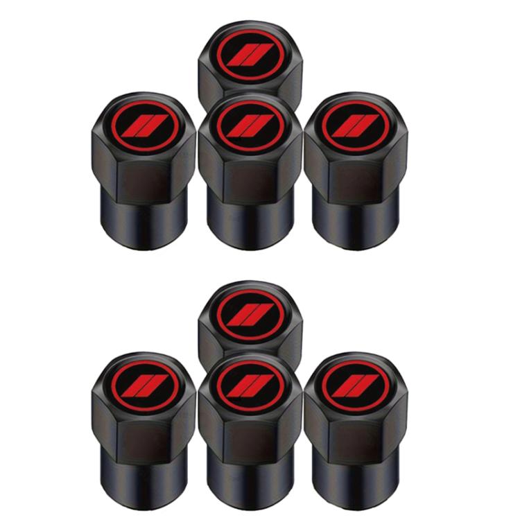 2 Sets Car Modification Aluminum Tire Valve Caps, Style: Red Logo - Tire Valve Caps by buy2fix | Online Shopping UK | buy2fix