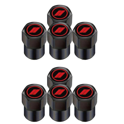 2 Sets Car Modification Aluminum Tire Valve Caps, Style: Red Logo - Tire Valve Caps by buy2fix | Online Shopping UK | buy2fix