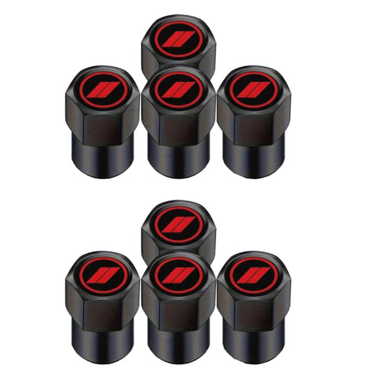 2 Sets Car Modification Aluminum Tire Valve Caps, Style: Red Logo - Tire Valve Caps by buy2fix | Online Shopping UK | buy2fix